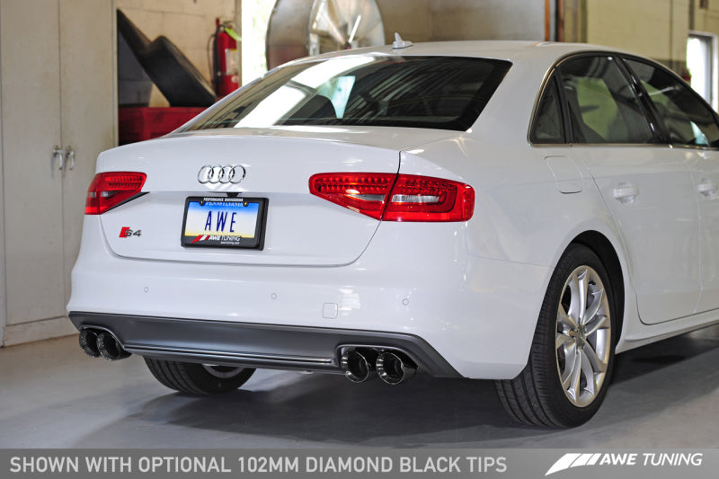 Escape AWE Tuning Audi B8.5 S4 3.0T Track Edition - Diamond Black Tips (102mm)