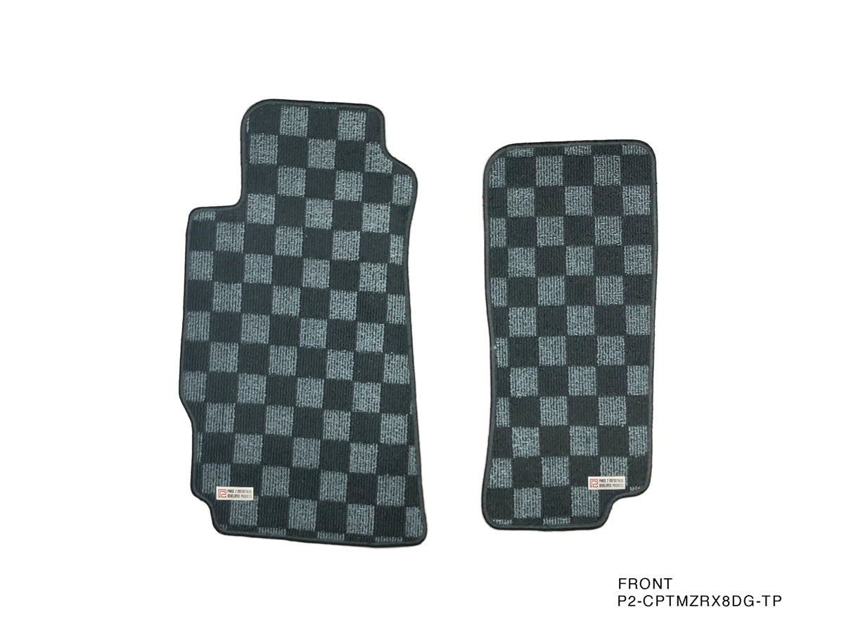 P2M - MAZDA RX-8 RACE FLOOR MATS (FRONT/REAR) : DARK GREY (P2-CPTMZRX8DG-TP)