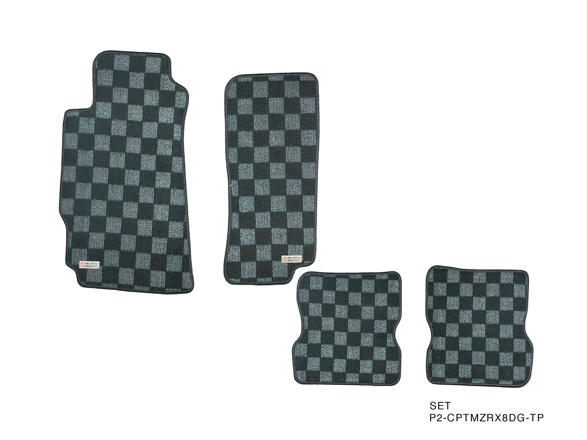 P2M - MAZDA RX-8 RACE FLOOR MATS (FRONT/REAR) : DARK GREY (P2-CPTMZRX8DG-TP)