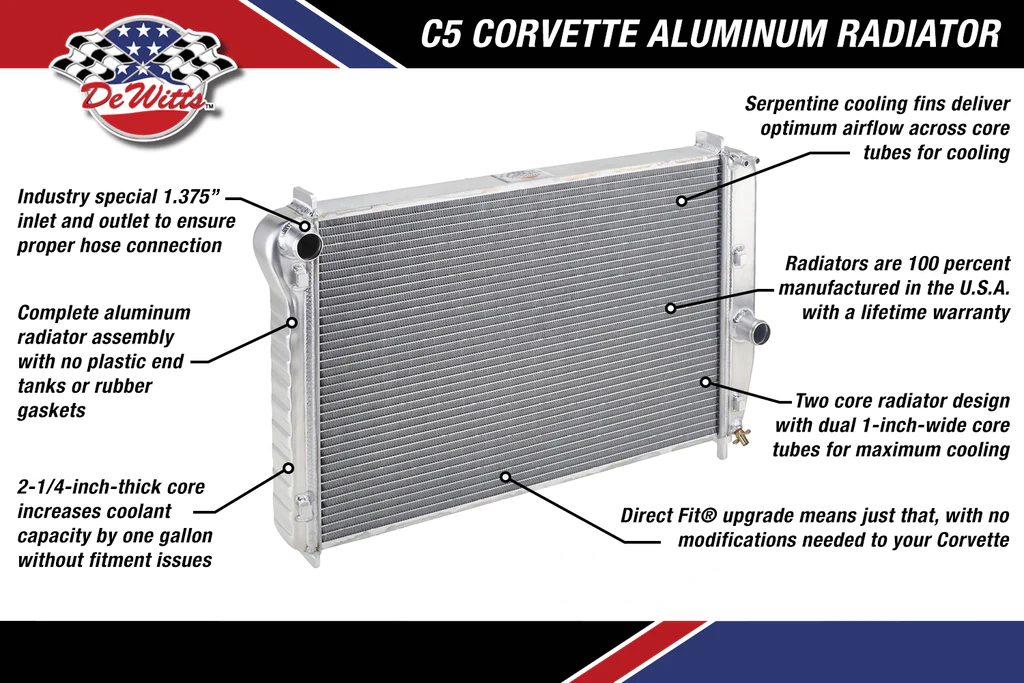 DeWitts - 2001-2004 C5 Corvette (reduzido) radiador