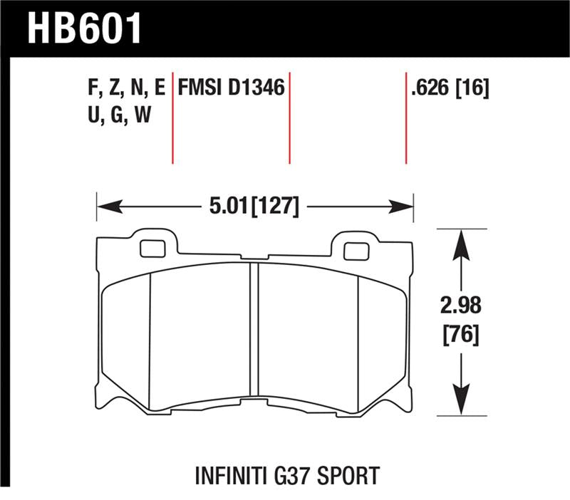 Hawk - 370Z / G37 (Sport) Hawk High Performance Street 5.0 Brake Pads