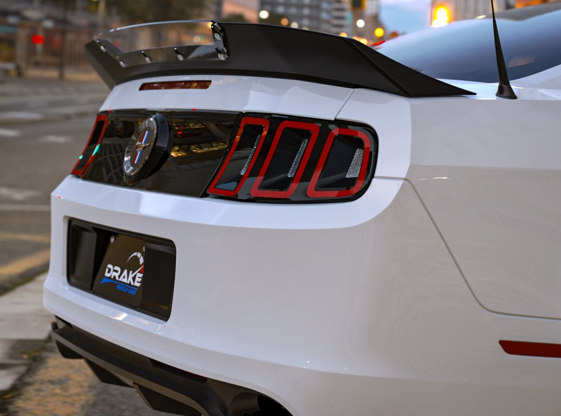 Holley - DRAKE MUSCLE CARS S197 REAR SPOILER - WICKER BILL STYLE - SATIN BLACK (DR3Z-6344210-A)
