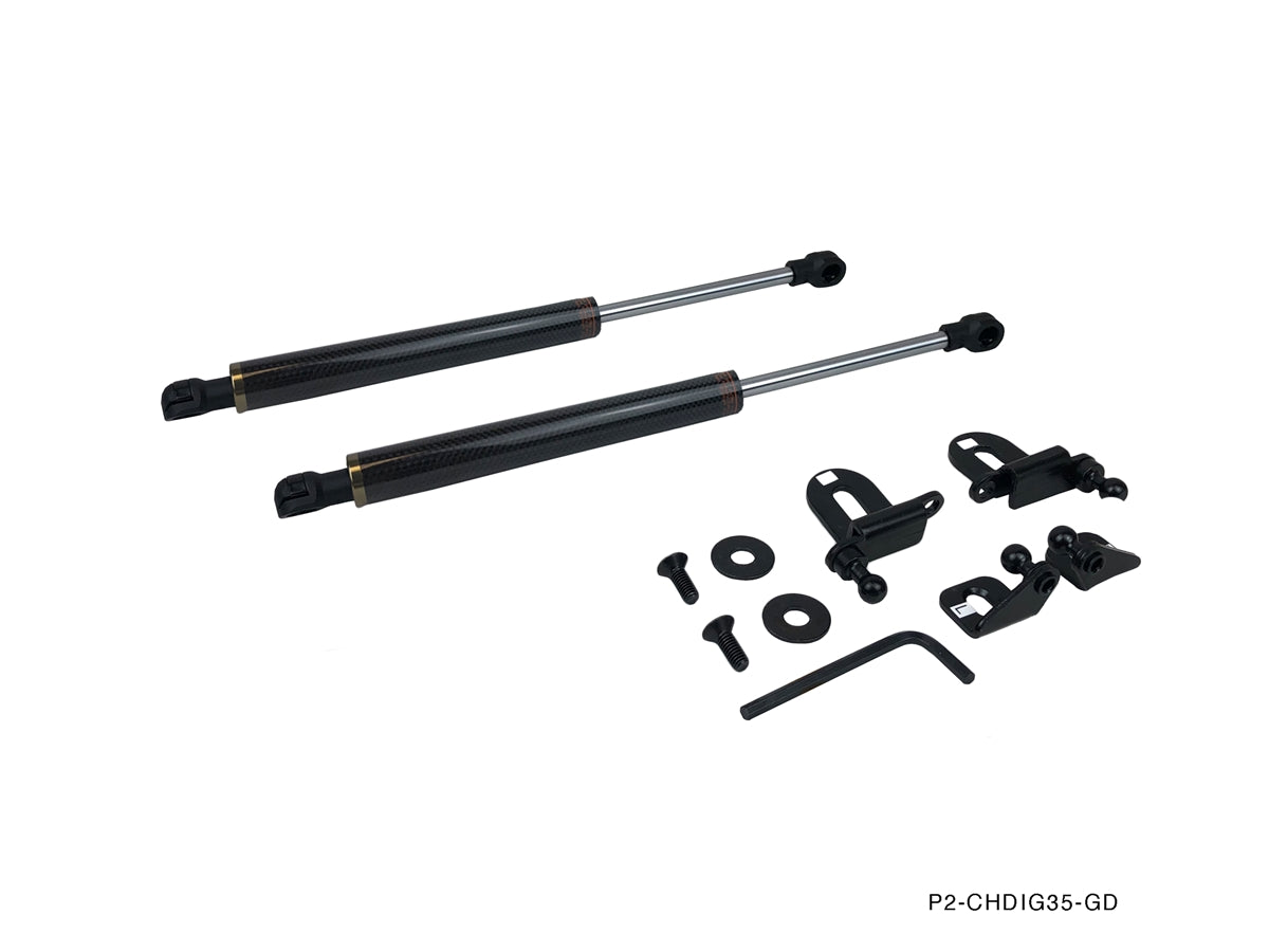 P2M - INFINITI G35 CARBON ENGINE HOOD DAMPER 2003-06 (SEDAN / COUPE) (P2-CHDIG35-TP)