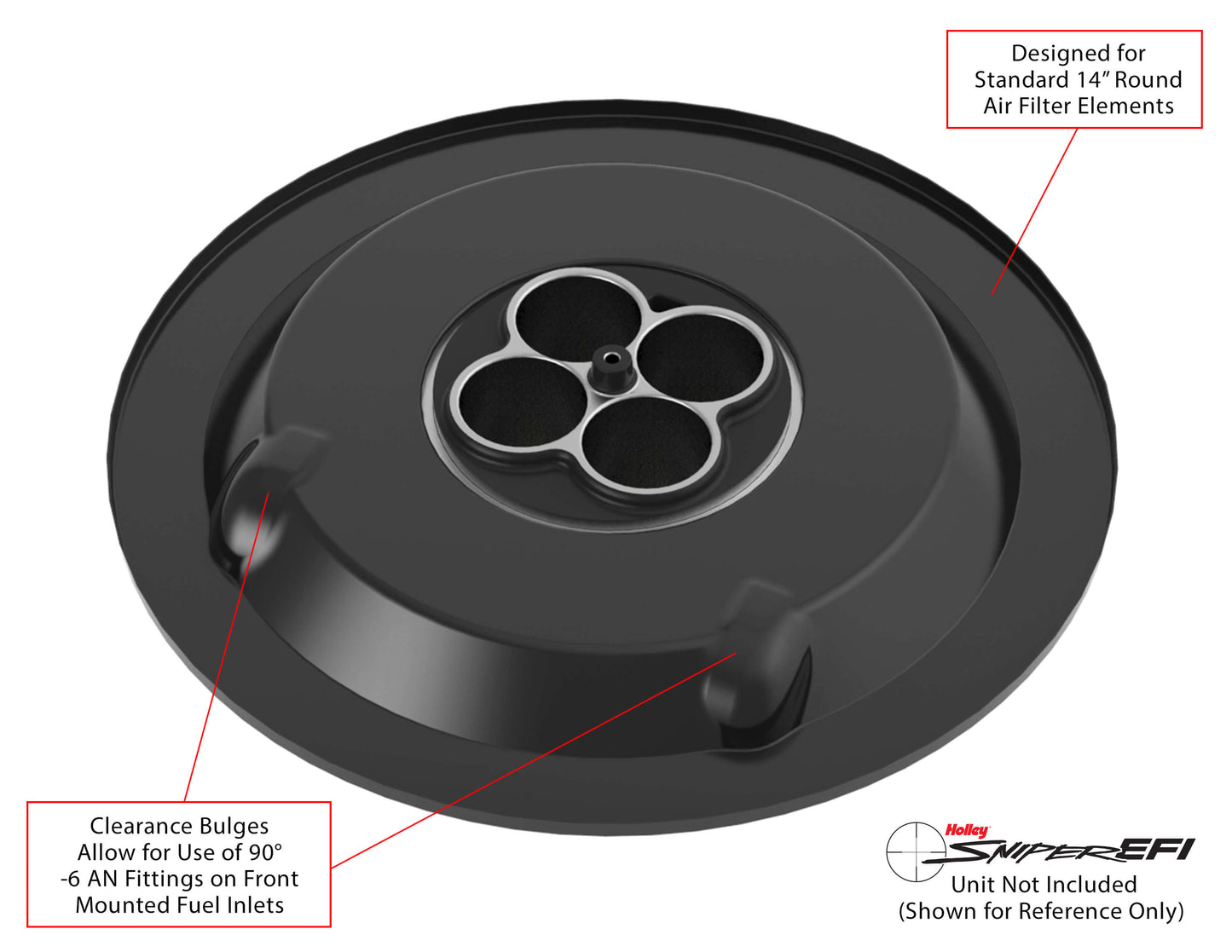 Holley - SNIPER EFI AIR CLEANER DROP BASE - BLACK