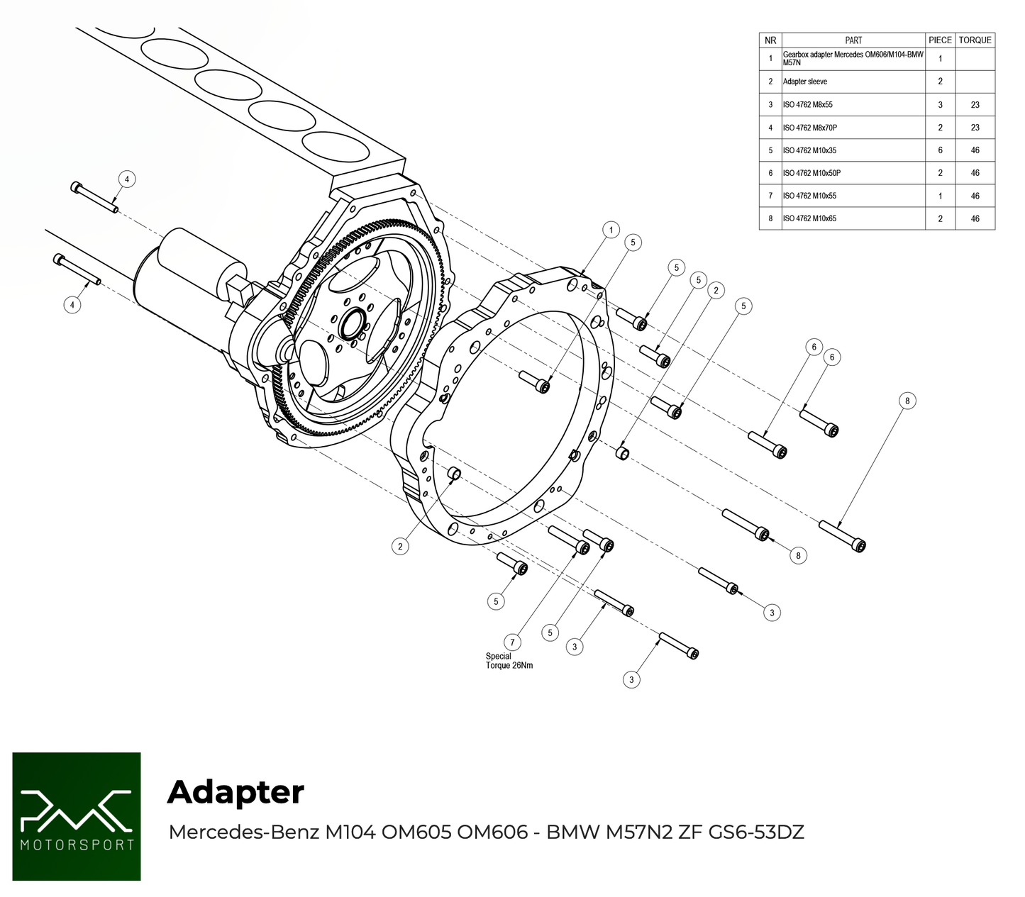 STAGE 1 Mercedes-Benz M104 OM605 OM606 - BMW M57N HGU HGK / N54 - 240mm / 9.45" ( S1-M104-HGU-952 )