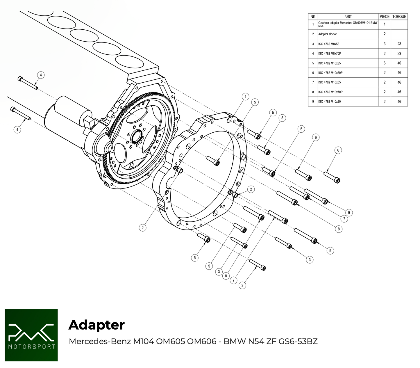 STAGE 1 Mercedes-Benz M104 OM605 OM606 - BMW M57N HGU HGK / N54 - 240mm / 9.45" ( S1-M104-HGU-952 )