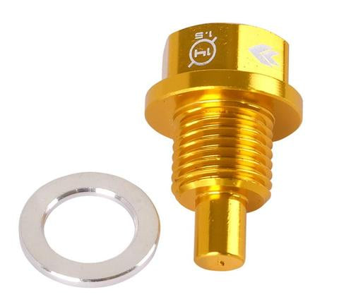 NRG - Tapón de drenaje de aceite magnético dorado M14 X 1.5 - Universal (NOP-100GD)