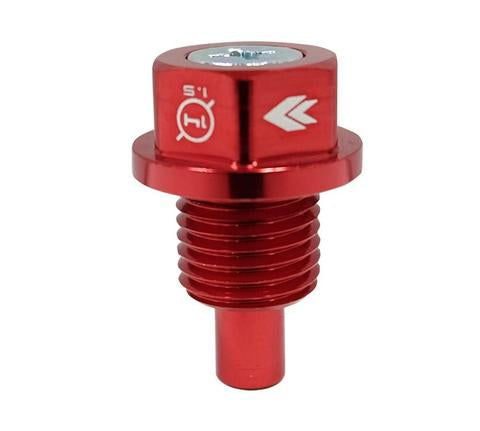 NRG - M14 X 1.5 Tapón de drenaje de aceite magnético rojo - Universal (NOP-100RD)