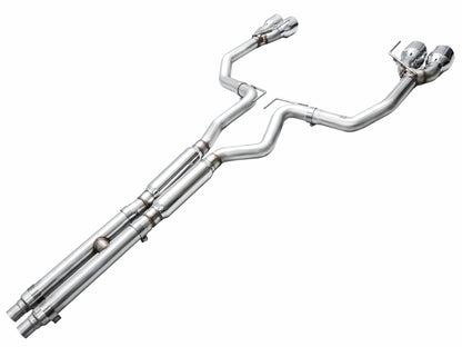 AWE 2024 Ford Mustang GT Fastback S650 RWD Track Edition Cat-Back Exhaust w/ Quad Chrome Silver Tips