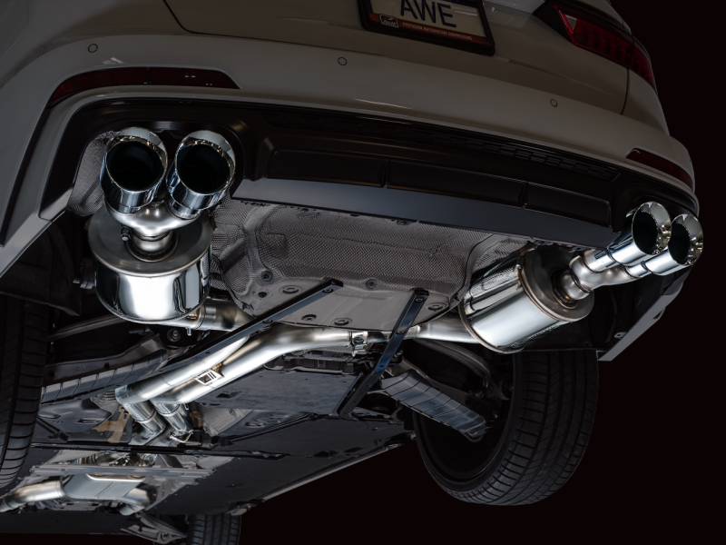 AWE Tuning 19-23 Audi C8 S6/S7 2.9T V6 AWD Touring Edition Exhaust - Chrome Silver Tips (3015-42103)