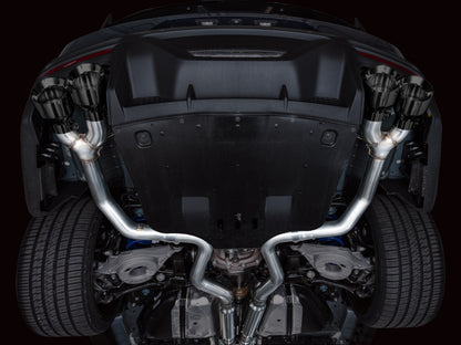 AWE 2024 Ford Mustang Dark Horse S650 RWD Track Edition Cat-Back Exhaust w/ Quad Diamond Black Tips