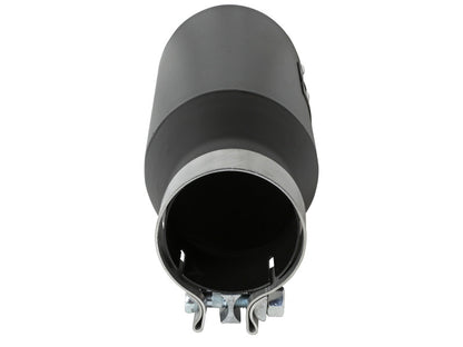aFe MACH Force-Xp 304 Stainless Steel Clamp-on Exhaust Tip Black 3in Inletx4-1/2in Outletx12in L