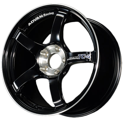 Advan TC4 SE 18x9.5 +45 5x120 Racing Gloss Black and Diamond Cut Wheel