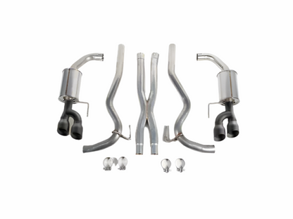 Roush 18-23 Mustang 5.0L V8 Black Tip Cat Back Exhaust Kit (Quad Tip Non-Active)