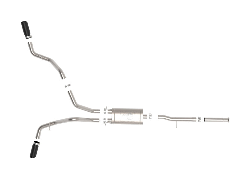 aFe Apollo GT Cat-Back Exhaust GM Trucks 09-18 V6-4.3L/V8-4.8/5.3L-Dual Rear-Side Exit Black Tips