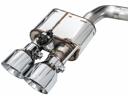 AWE 2024 Ford Mustang Dark Horse S650 RWD SwitchPath Cat-Back Exhaust w/ Quad Chrome Silver Tips