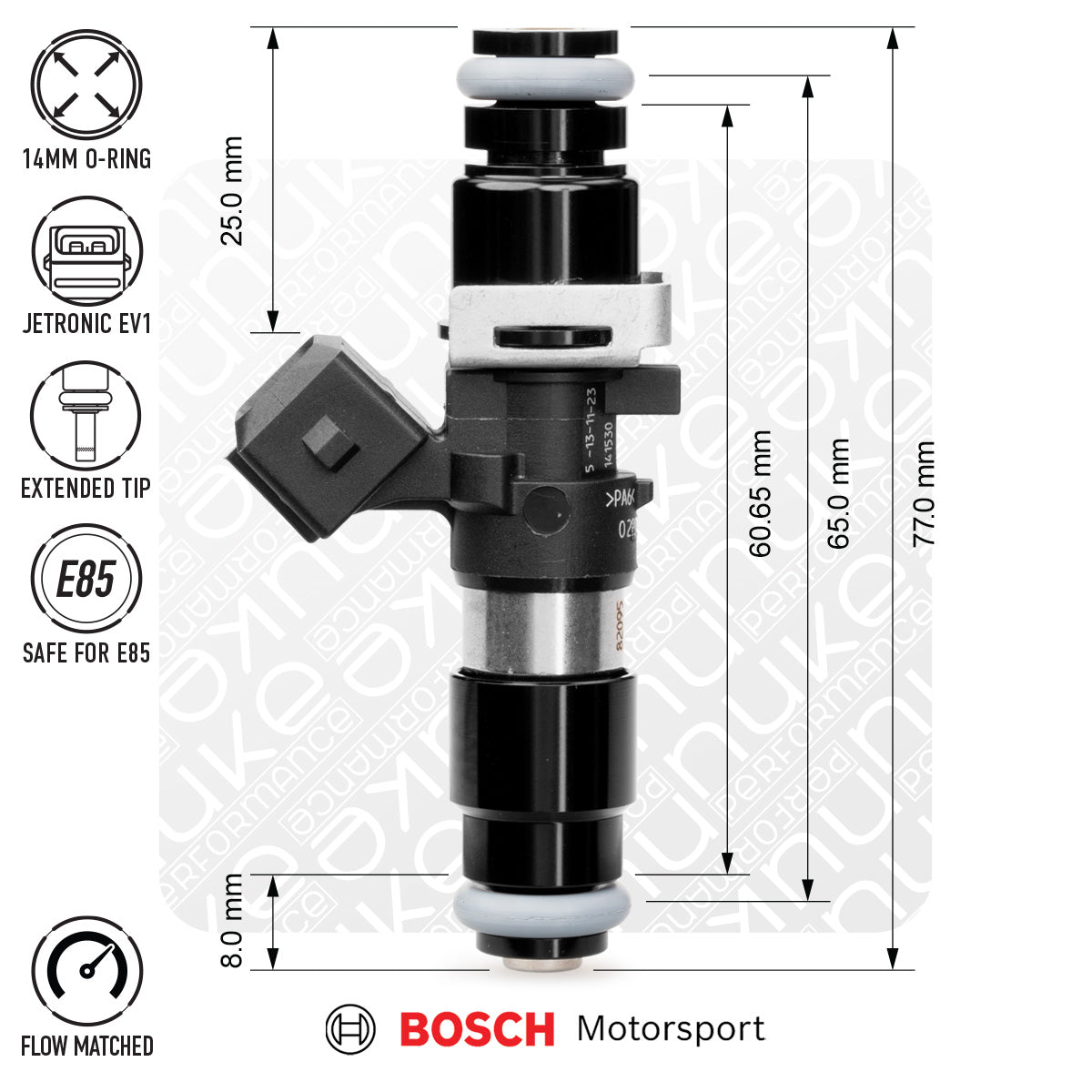 Nuke Performance - Bosch injector 870cc, 65mm (EV14L), 8pcs flow matched