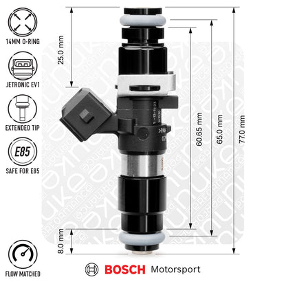 Nuke Performance - Bosch injector 870cc, 65mm (EV14L), 8pcs flow matched
