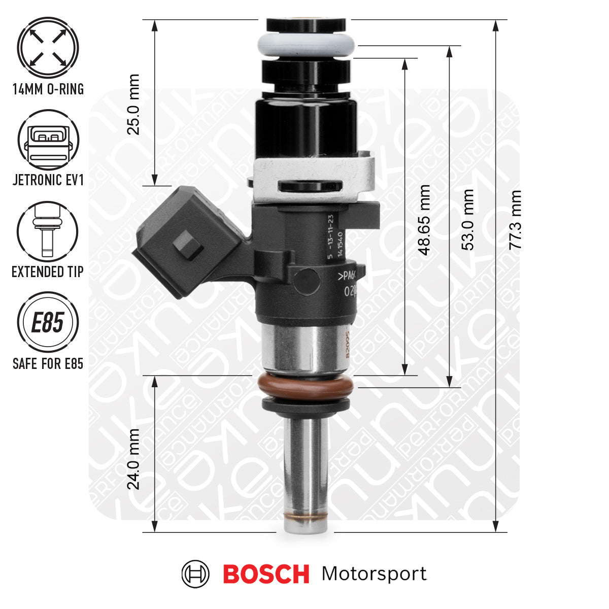 Nuke Performance - Bosch injector 870cc, 53mm (EV14S), 5pcs flow matched