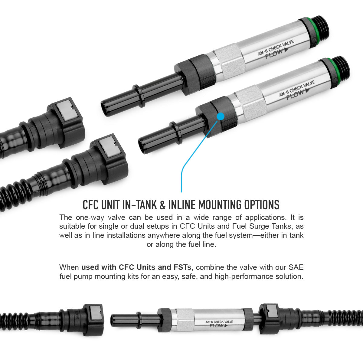 Nuke Performance - Universal in-tank One Way Valve, AN-6