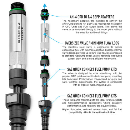 Nuke Performance - Universal in-tank One Way Valve, AN-6