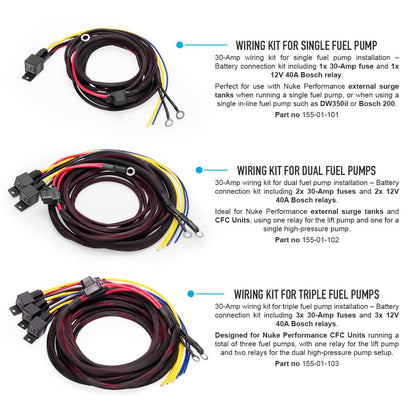 Nuke Performance - Wiring kit for dual fuel pumps, 30-Amp, battery connection