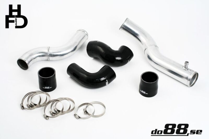 do88 Volvo 7/940 Turbo Top Connection Pipe Kit Black Hoses 3in Throttle Body