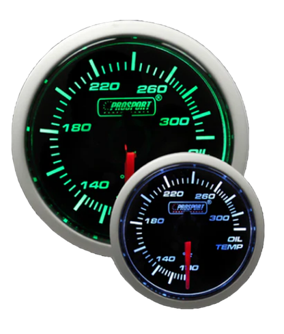 Prosport Gauges - Green/White Oil Temperature Gauge