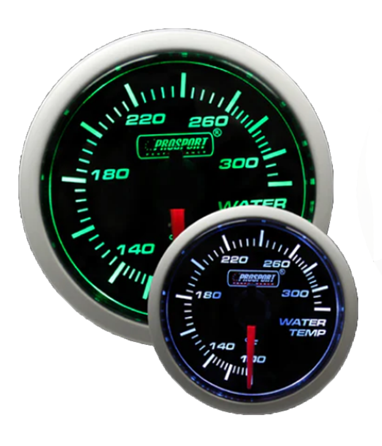 Prosport Gauges - 2-1/16" Green/White Water Temperature Gauge