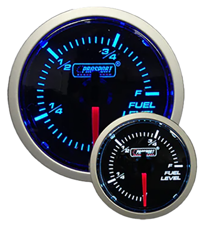 Prosport Gauges - Blue / White - 2-1/16" Fuel Level Gauge