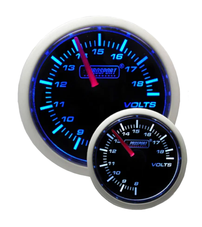 Prosport Gauges - 2-1/16" Blue/White Volt Gauge