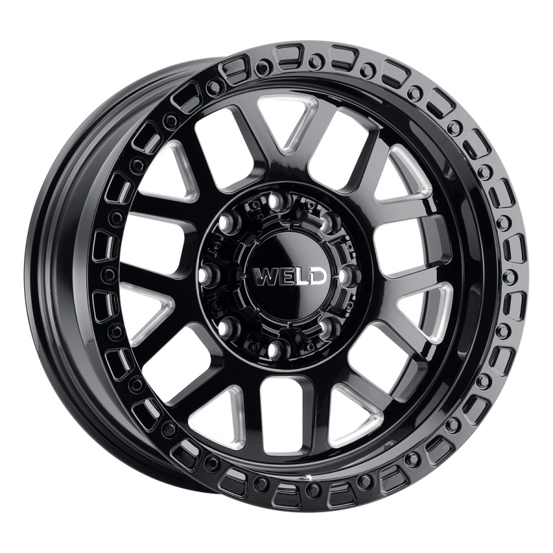 Weld Off-Road W105 20X9 Cinch 8X170 ET00 BS5.00 Gloss Black MIL / Gloss Black Ring 125.1