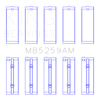King Engine Bearings Honda B18A1 (Size +0.75mm) Main Bearing Set