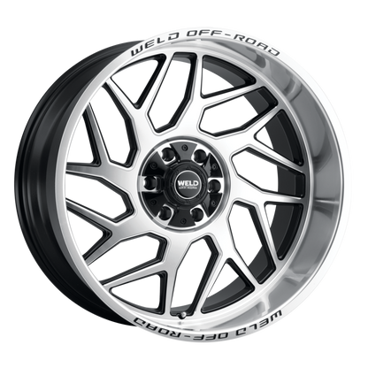 Weld Off-Road W118 22X12 Fulcrum 6X135 6X139.7 ET-44 BS4.75 Gloss Black w/ Machine Lip 106.1