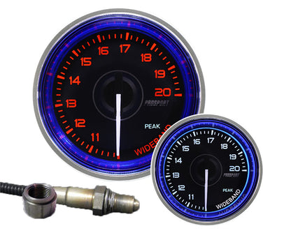 Prosport Gauges - 2-1/16" Crystal Blue/White Wideband Air Fuel Ratio kit