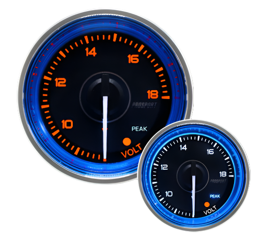 Prosport Gauges - 2-1/16" Crystal Blue Electrical Volt Gauge