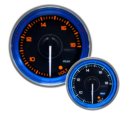 Prosport Gauges - 2-1/16" Crystal Blue Electrical Volt Gauge