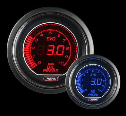 Prosport Gauges - 52mm Evo Electrical Oil Pressure Gauge-BAR
