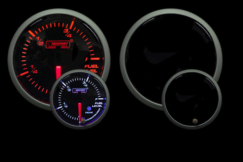 Prosport Gauges - 2-1/16" Premium Amber / White Fuel Level Gauge