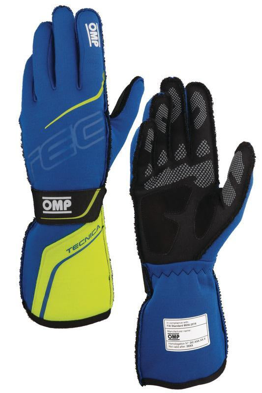 OMP TECNICA GLOVES FIA 8856-2018 NAVY BLUE / ROYAL BLUE SZ M