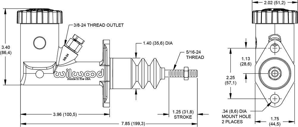 Wilwood - 3/4" Bore W/ Reservoir