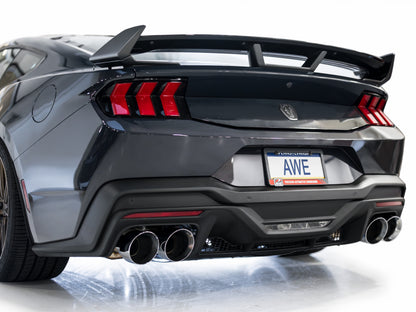 AWE 2024 Ford Mustang Dark Horse S650 RWD SwitchPath Cat-Back Exhaust w/ Quad Chrome Silver Tips