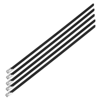 Nuke Performance - Stainless steel locking ties, 7.9mm x 350mm Black, 5pcs