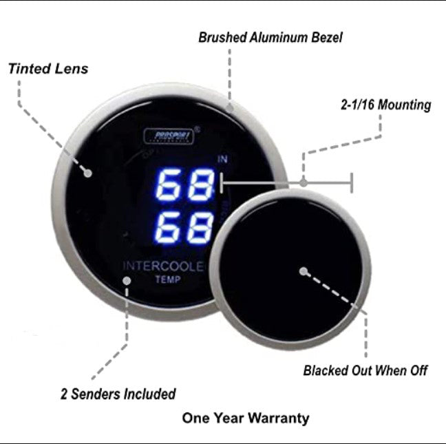 Prosport Gauges - 2-1/16" Digital Dual Intercooler air temperature gauge