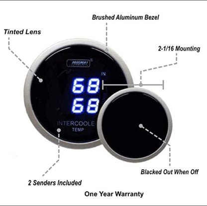 Prosport Gauges - 2-1/16" Digital Dual Intercooler air temperature gauge