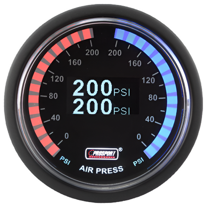 Prosport Gauges - 2-1/16" Digital Dual Air Pressure Gauge - OLED Display
