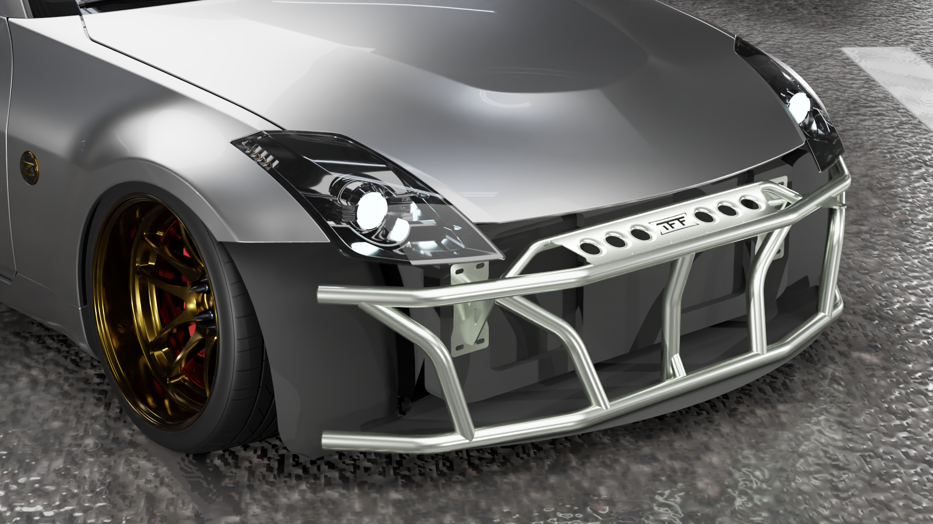 True Focus Fabrication - Nissan 350Z - Dual Row Front Bash Bar – Drift HQ