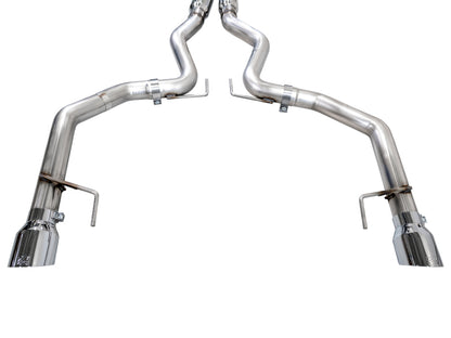 AWE 2024 Ford Mustang GT Fastback S650 RWD Track Edition Cat-Back Exhaust w/ Dual Chrome Silver Tips