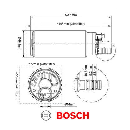 Nuke Performance - Bosch BR540 in-tank fuel pump kit