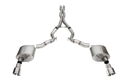 Corsa 24+ Ford Mustang GT Conv. Xtreme CatBack Ex. Sys. 3.0in Dual Rear Exit w/4.5in Pro Series Tip
